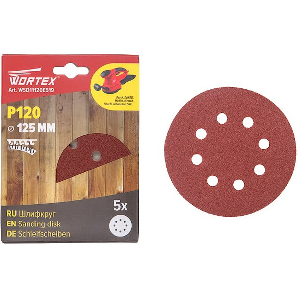 Шлифкруг WORTEX Р120 диаметр 125 мм (WSD11120E519)
