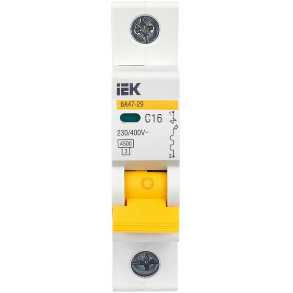 Выключатель автоматический IEK ВА 47-29 16А 1P 4.5кА С MVA20-1-016-C