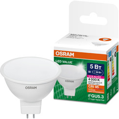Лампа светодиодная OSRAM Value MR16 5W 4000K GU5.3 FR 12V