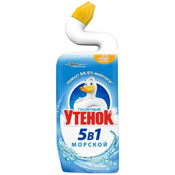 Средство чистящее для туалета Туалетный Утенок 5 в 1 Морской, 900мл