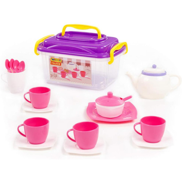 Набор детской посуды Полесье Алиса 58980 (на 4 персоны, в контейнере)