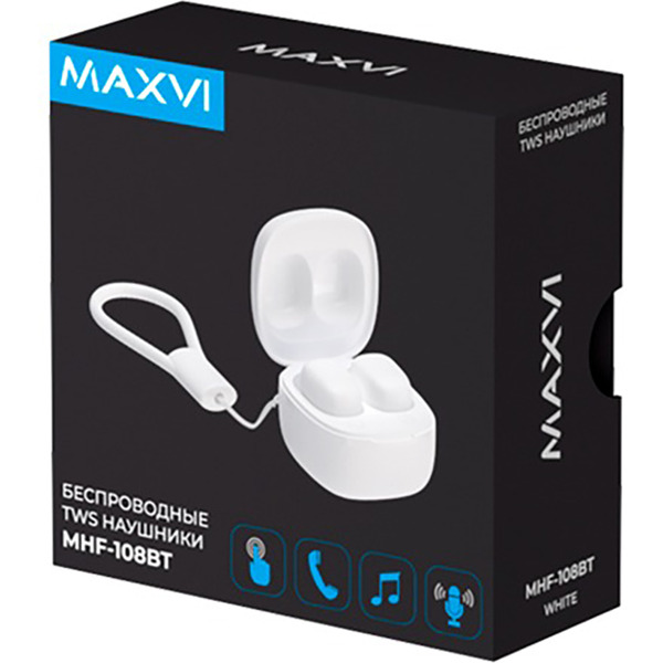 Беспроводные наушники TWS Maxvi MHF-108BT белые