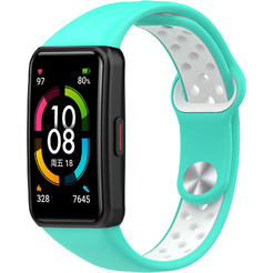 Ремешок Bingo Sport для Huawei/Honor Band 6/6 Pro (мята/белый)