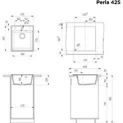Мойка кухонная Maunfeld Perla 425 MFQS-425B (черный)