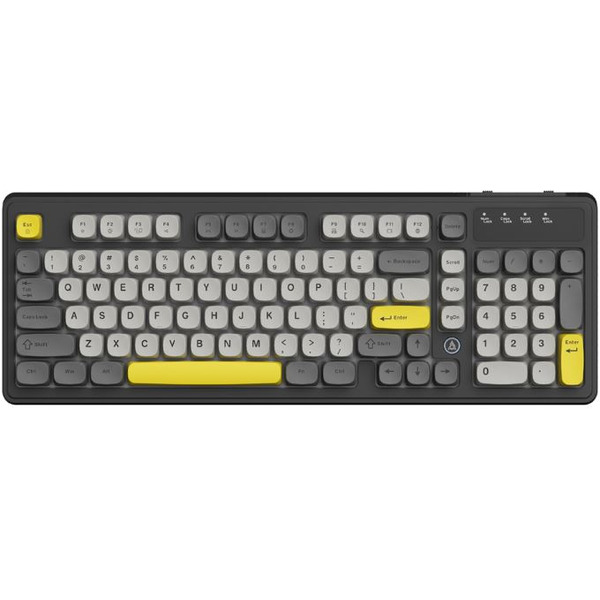 Компьютерная клавиатура AJAZZ AF98 (черно-серая с желтым)