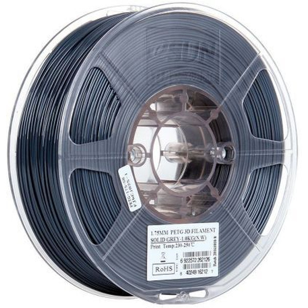 Пластиковая нить ESUN PETG 1,75 мм transparent grey (прозрачный серый)