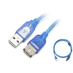 Кабель для принтера SIPU USB 2.0 4С Cu (3 м с оплеткой, ферит, прозрачно-синий)