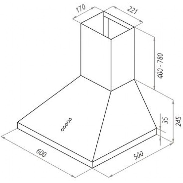 Вытяжка кухонная CIARKO Retro 60 (черный)