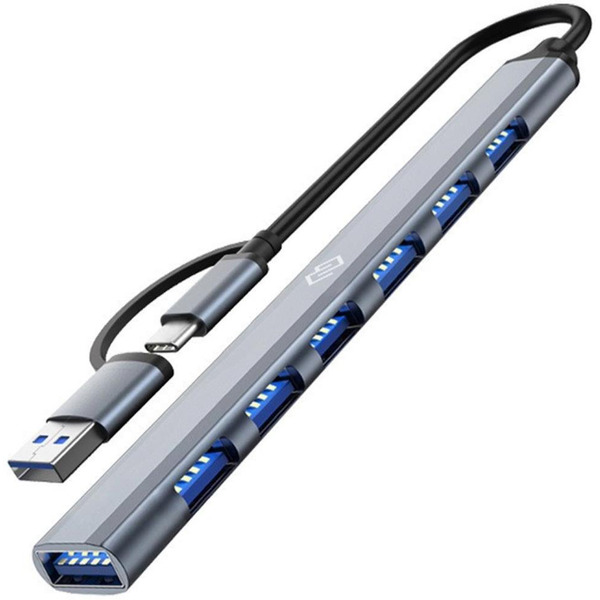 Разветвитель USB-C + USB-A Digma DHUB-7USB-AC-3.0