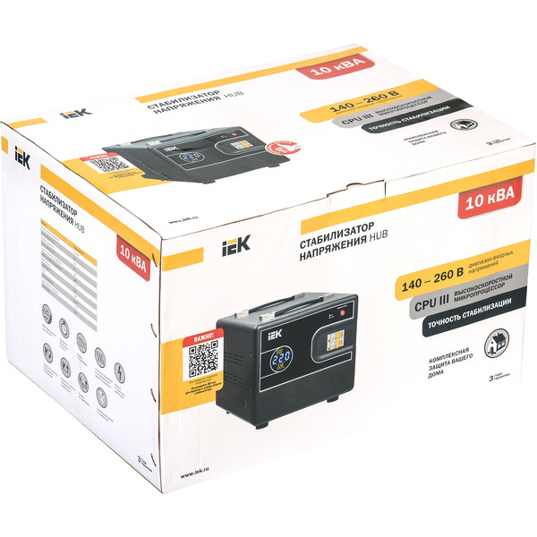 Стабилизатор напряжения IEK Hub IVS21-1-010-13