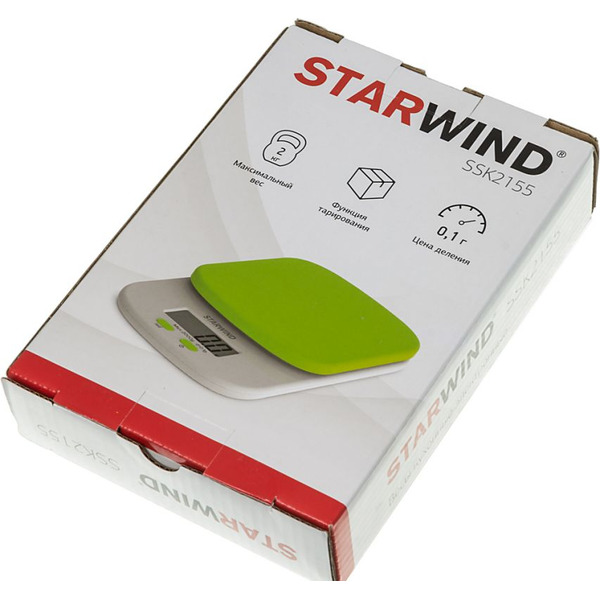 Весы кухонные электронные Starwind SSK2155 (зеленый)