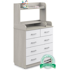 Комод пеленальный Атон Сириус-2 Полка 805 ЛДСП (шимо светлый/белый)