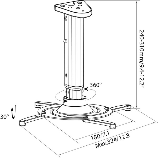 Кронштейн для проектора CACTUS CS-VM-PR05M-AL
