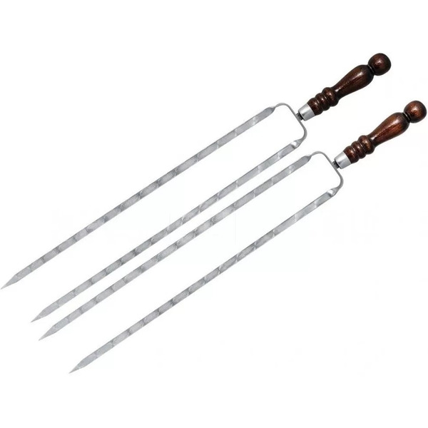 Шампуры двойные кованные с деревянной ручкой CHUGUN INVEST LLC ШАМДК40