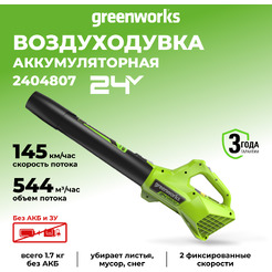 Воздуходувка Greenworks G24AB 2404807 (без АКБ и ЗУ)