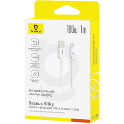 Кабель Baseus Silky Fast Charging Data Cable USB Type-A - USB Type-C 3A (2 м, белый)