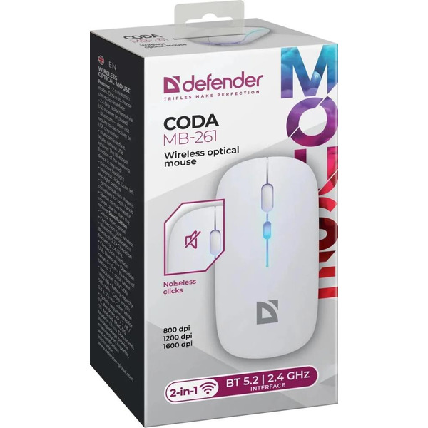 Мышь Defender Coda MB-261 (белый)