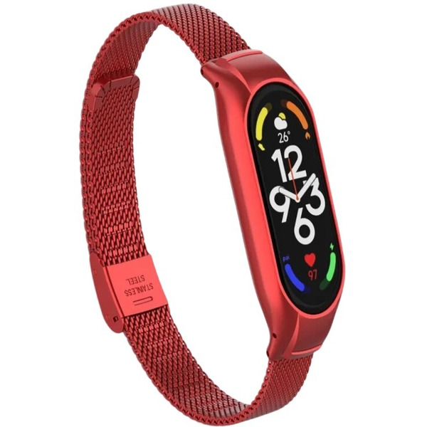 Ремешок Bingo Stainless Grid для XIAOMI Mi Band 7 (красный)