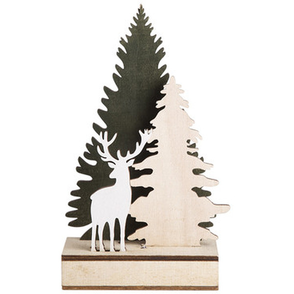 Деревянная фигурка с подсветкой NEON-NIGHT Елочка с оленем 504-002