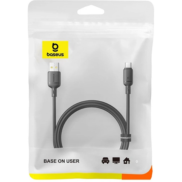 Кабель Baseus Silky Fast Charging Data Cable USB Type-A - USB Type-C 3A (2 м, черный)