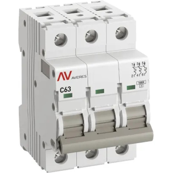 Выключатель автоматический EKF Averes AV-10 3P 63A (C) 10kA