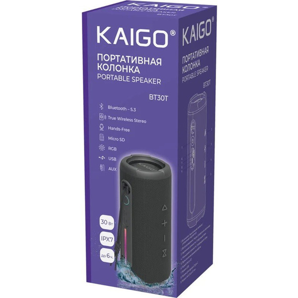 Беспроводная колонка Kaigo BT30T (черный)