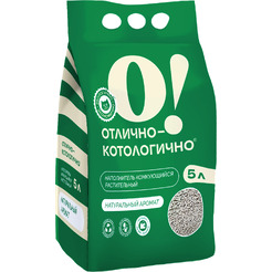 Наполнитель для туалета О!Отлично-котологично Растительный Натуральный комкующийся (2.07кг/5л)