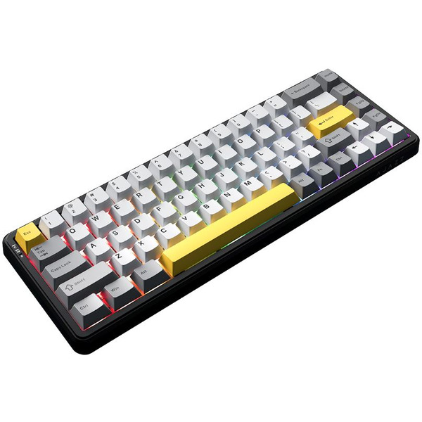 Компьютерная клавиатура AJAZZ AK680 MAX (8+1K) черно-серо-желтые клавиши