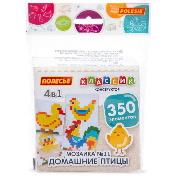 Конструктор Полесье Классик 73232 Мозаика №11 (домашние птицы)