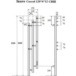 Полотенцесушитель Маргроид Ferrum Inaro 3 Cascade СНШ 120х6х12 (черный матовый, скрытого монтажа, таймер справа)