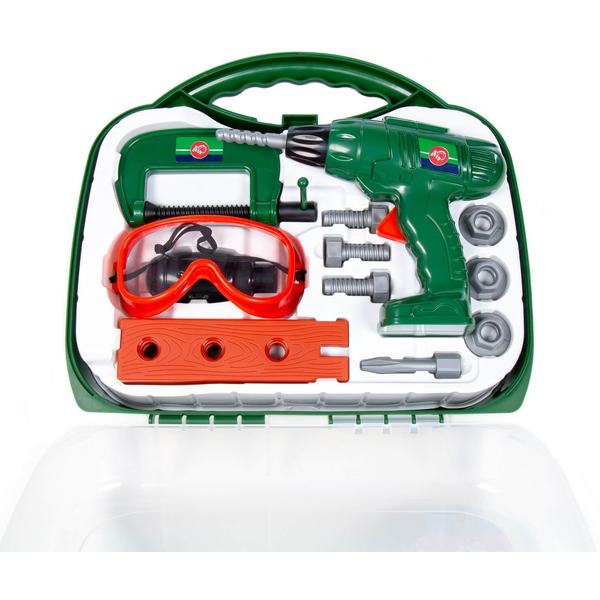 Набор инструментов Полесье №59 (14 элементов) 92810 (зелёный)