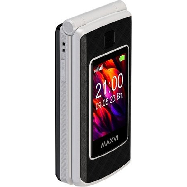Кнопочный телефон Maxvi E28 + ЗУ WC-112 (черный)