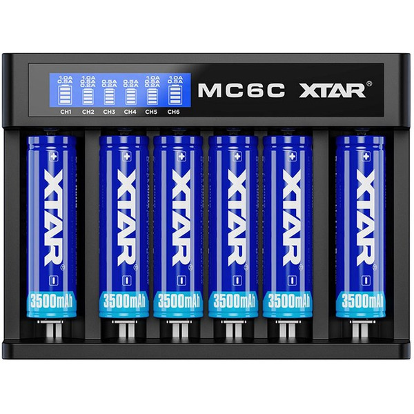 Зарядное устройство XTAR MC6C с USB, Type-C, DC кабелем