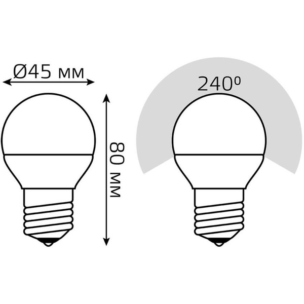 Светодиодная лампочка Gauss Globe-dim E27 7 Вт 3000 К 105102107-D