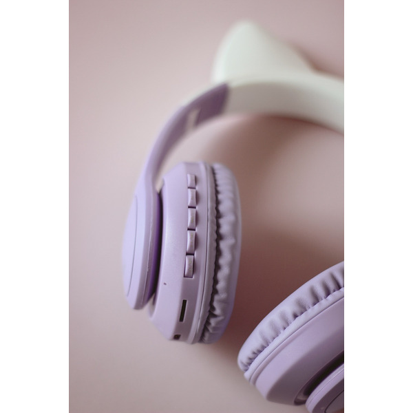 Наушники с ушками MIRU Cat EP-W10 (сиреневый)