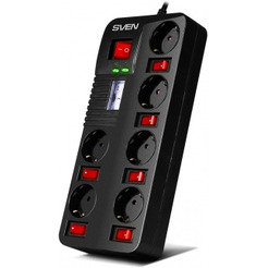 Сетевой фильтр SVEN Fort Pro (черный, 1.8 м)