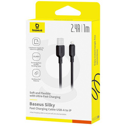 Кабель Baseus Silky Series Fast Charging Cable USB Type-A - Lightning (1 м, черный)