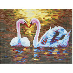 Картина стразами (алмазная мозаика) ОСТРОВ СОКРОВИЩ «Лебеди» 662399
