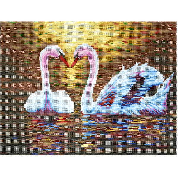 Картина стразами (алмазная мозаика) ОСТРОВ СОКРОВИЩ «Лебеди» 662399