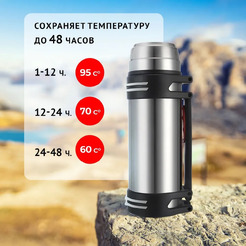 Термос hott L-200NGL-S (2 л, серебристый)