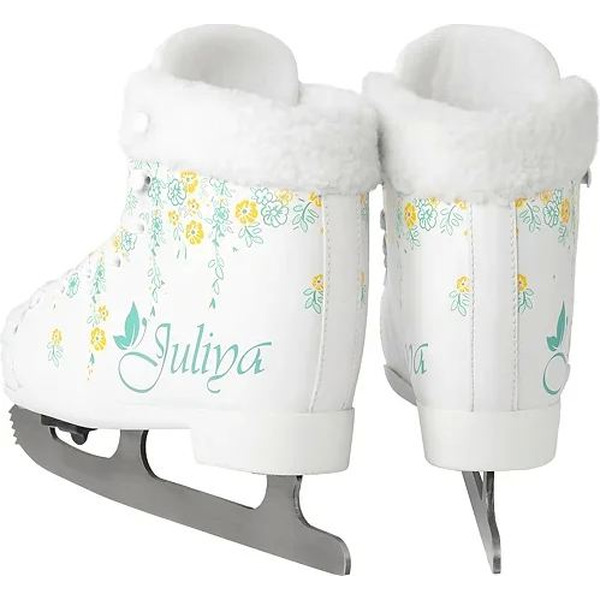 Коньки фигурные Sundays Juliya PW-231D-1I (S, белый/голубой/желтый)