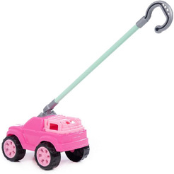 Игрушка-каталка Полесье Боби с ручкой 75021 (розовый)