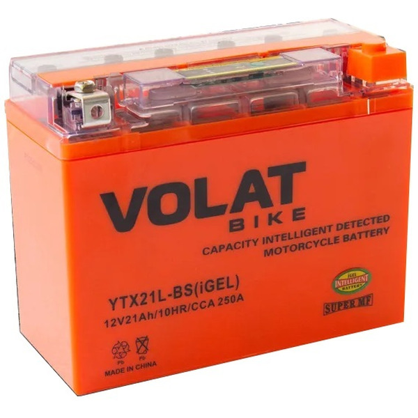 Мотоциклетный аккумулятор VOLAT YTX21L-BS iGel (21 А·ч)