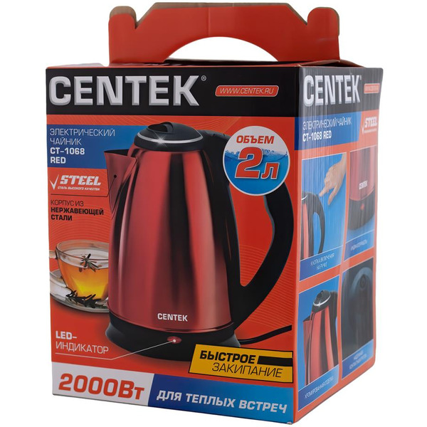 Электрочайник CENTEK CT-1068 (красный)