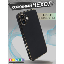Чехол-накладка Bingo Gold Line для Apple iPhone 16 Plus (черный)