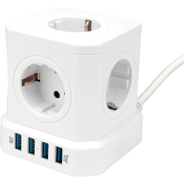Сетевой фильтр Cablexpert TWR-5-U4-W-2
