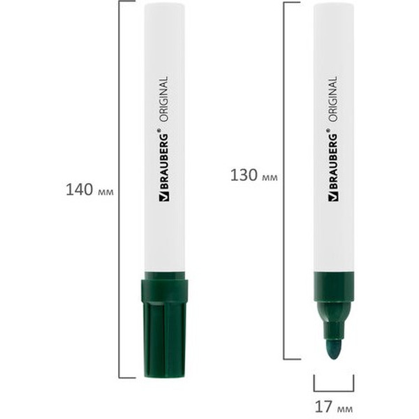 Маркеры стираемые для белой доски BRAUBERG 152120