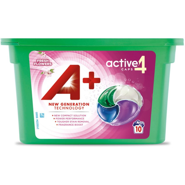 Капсулы для стирки белья A+ Fresh Flowers, 10 шт х 22г