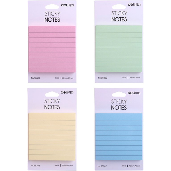 Бумага д/заметок 100 л. линейка DELI 66302