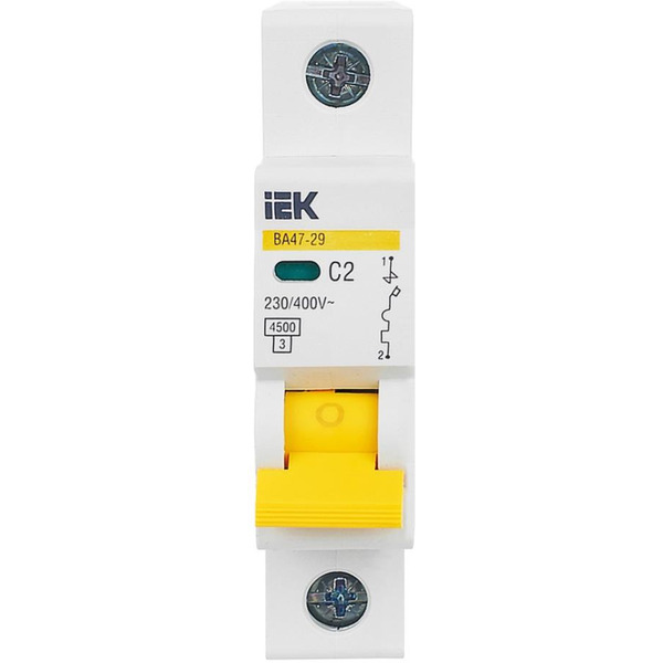 Выключатель автоматический IEK ВА 47-29 2А 1P 4.5кА С MVA20-1-002-C